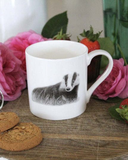 Bella Badger Illustration Fine Bone China Mug image 4