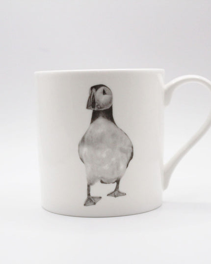 Pebbles Puffin Illustration Fine Bone China Mug image 3