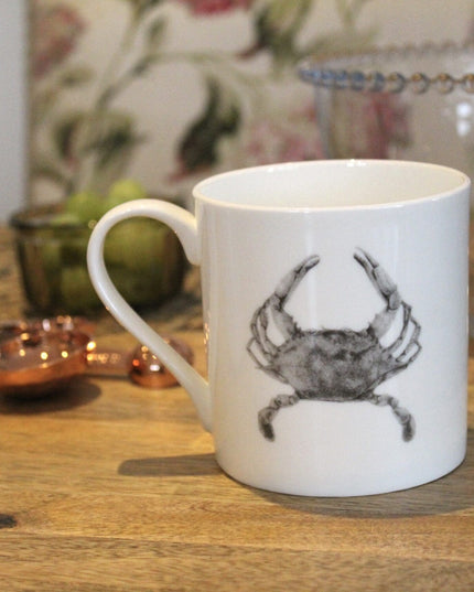 June Crab Illustration Coastal Fine Bone China Mug image 0