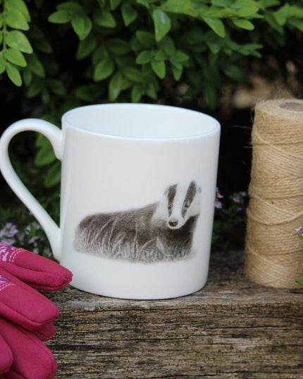 Bella Badger Illustration Fine Bone China Mug image 3