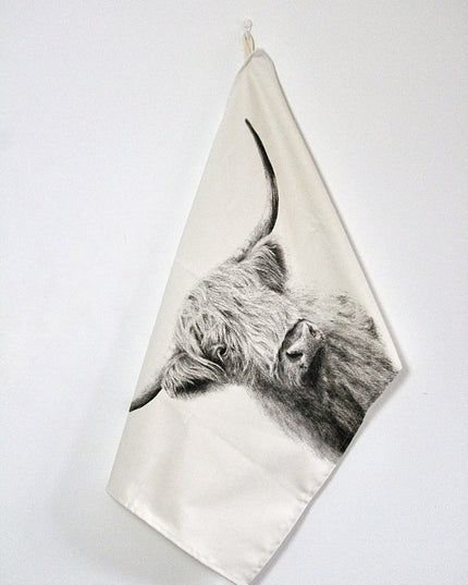 Highland Cow Tea Towel Organic Cotton image 5