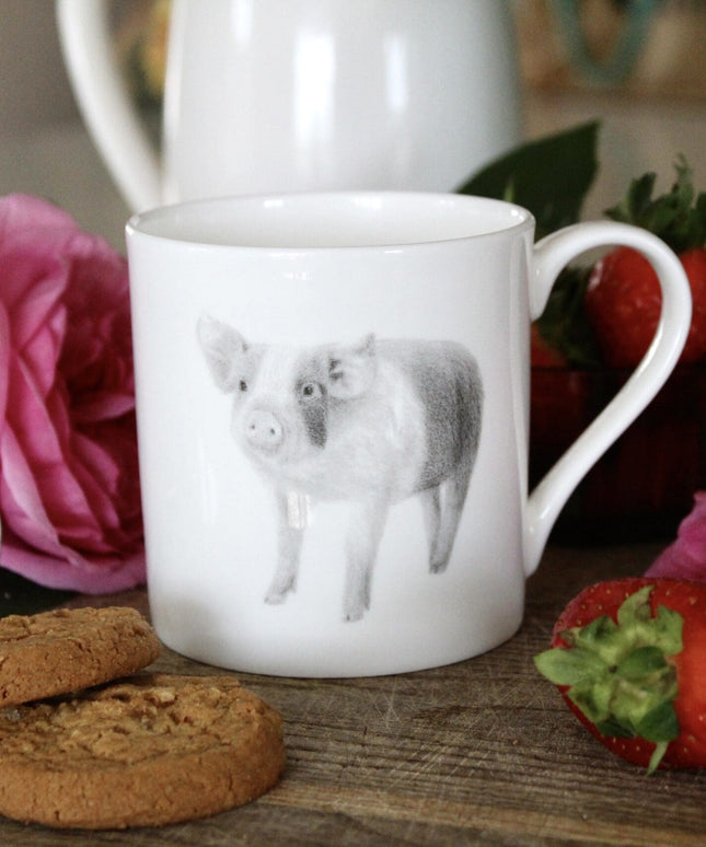 Patrick Pig Illustration Fine Bone China Mug image 1