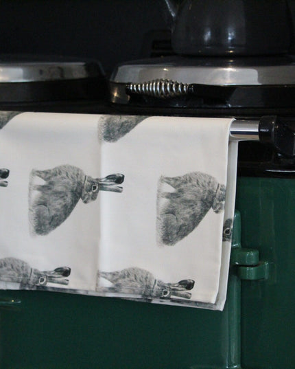 Hare Tea Towel Organic Cotton image 2