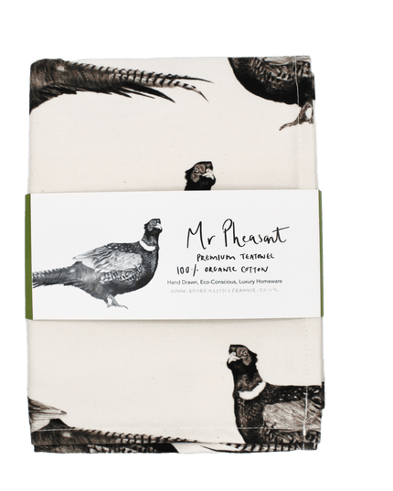 Mr Pheasant Tea Towel Organic Cotton image 1