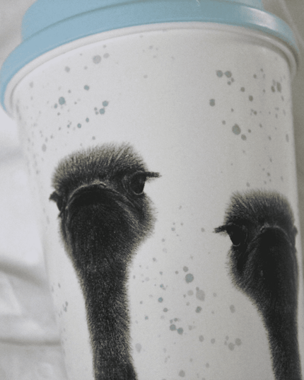 Ollie and Olive Ostrich Travel Mug image 3