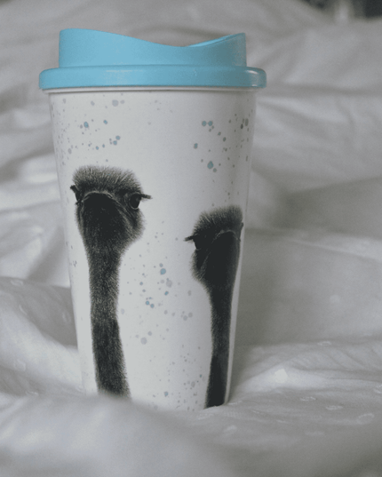 Ollie and Olive Ostrich Travel Mug image 4