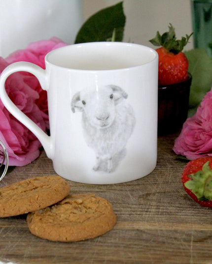 Larry Sheep Illustration Fine Bone China Mug image 0