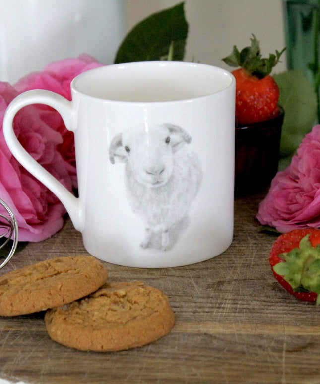 Larry Sheep Illustration Fine Bone China Mug image 0
