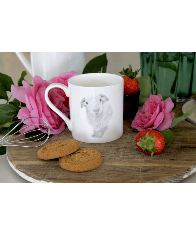 Larry Sheep Illustration Fine Bone China Mug image 0