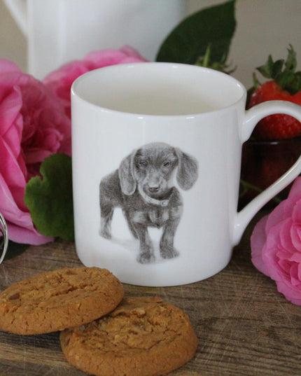 Iris Dachshund Illustration Fine Bone China Mug image 2