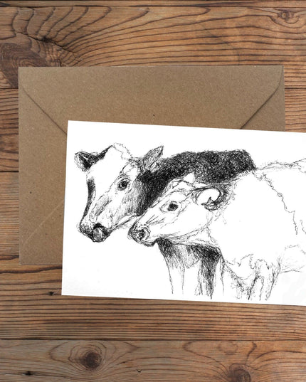 Squiggle Cows Greeting Card image 0