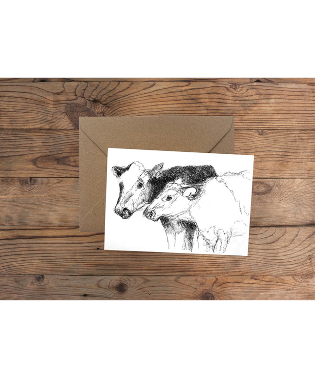 Squiggle Cows Greeting Card image 0