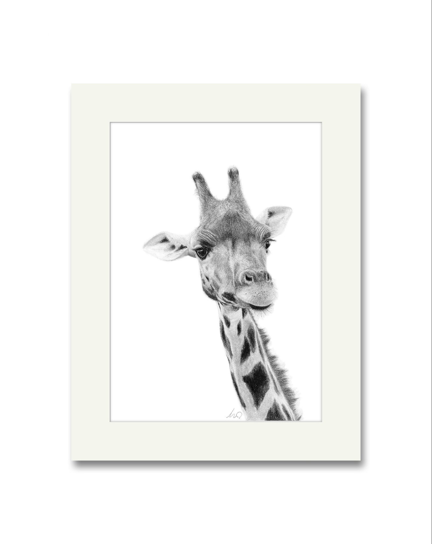 Frankie Giraffe Mounted Print