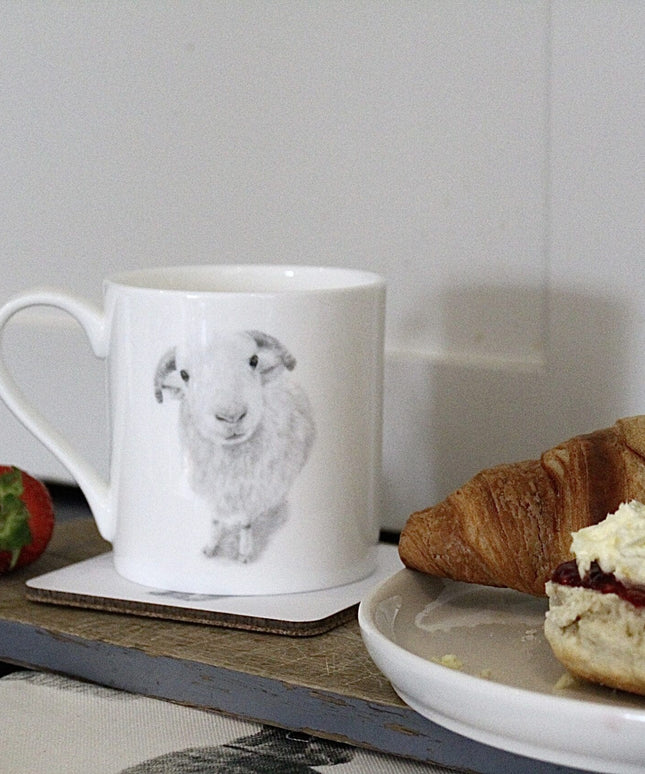 Larry Sheep Illustration Fine Bone China Mug image 1