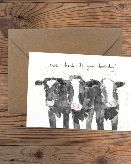'We Herd Its Your Birthday!' Cow Greeting Card image 0