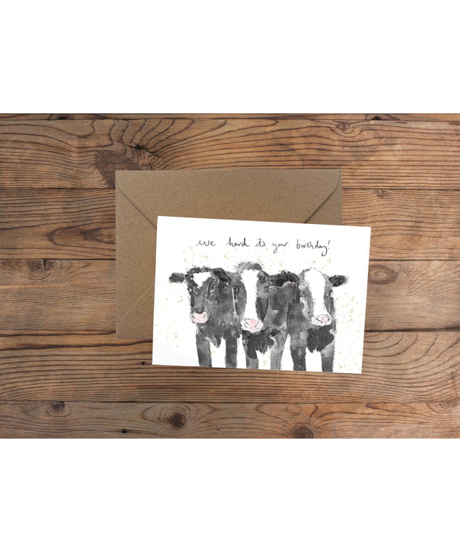 'We Herd Its Your Birthday!' Cow Greeting Card image 0