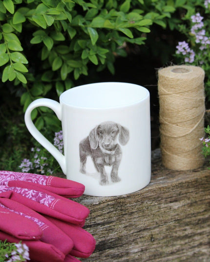 Iris Dachshund Illustration Fine Bone China Mug image 1