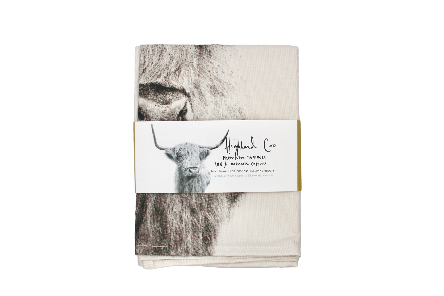 Highland Coo Tea Towel 100% Organic Cotton