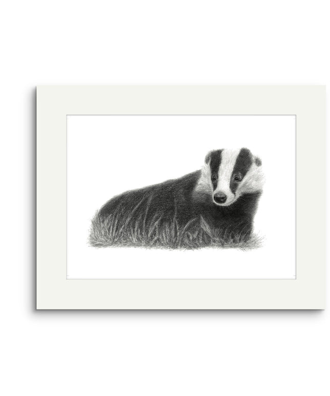 Bella Badger Mounted Print