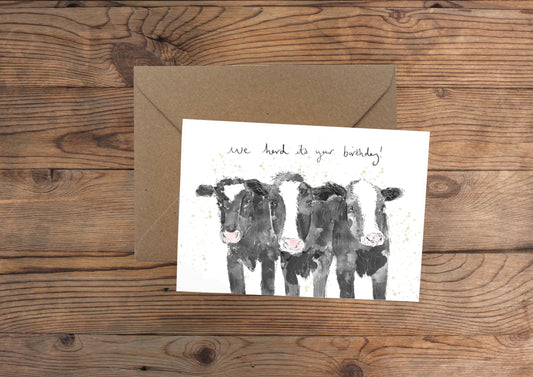 'We Herd Its Your Birthday!' Cow Greeting Card