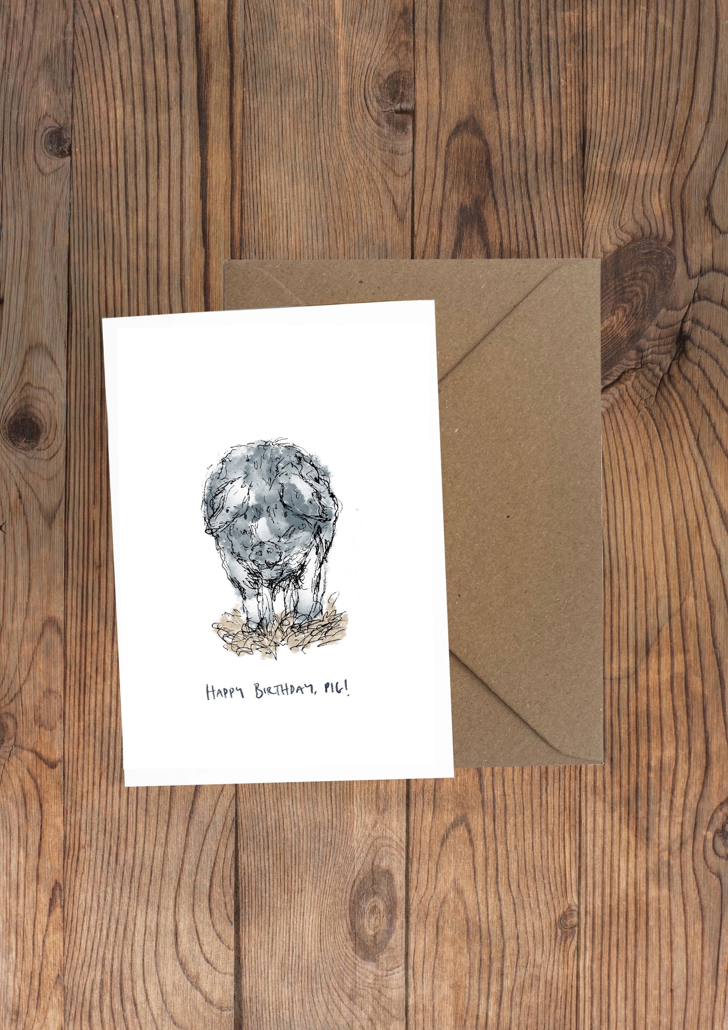 'Happy Birthday Pig!' Greeting Card