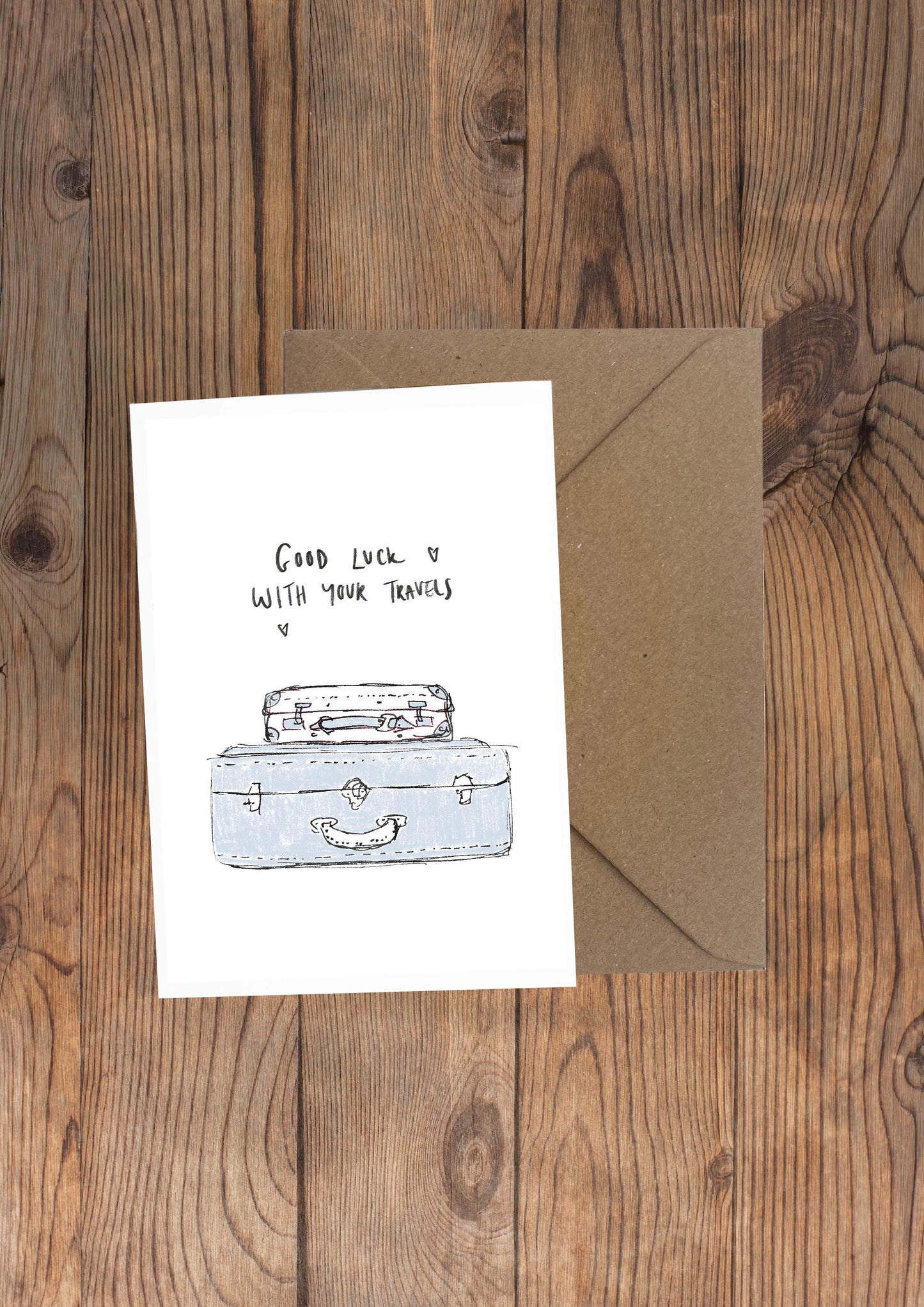 'Good Luck On Your Travels' Greeting Card