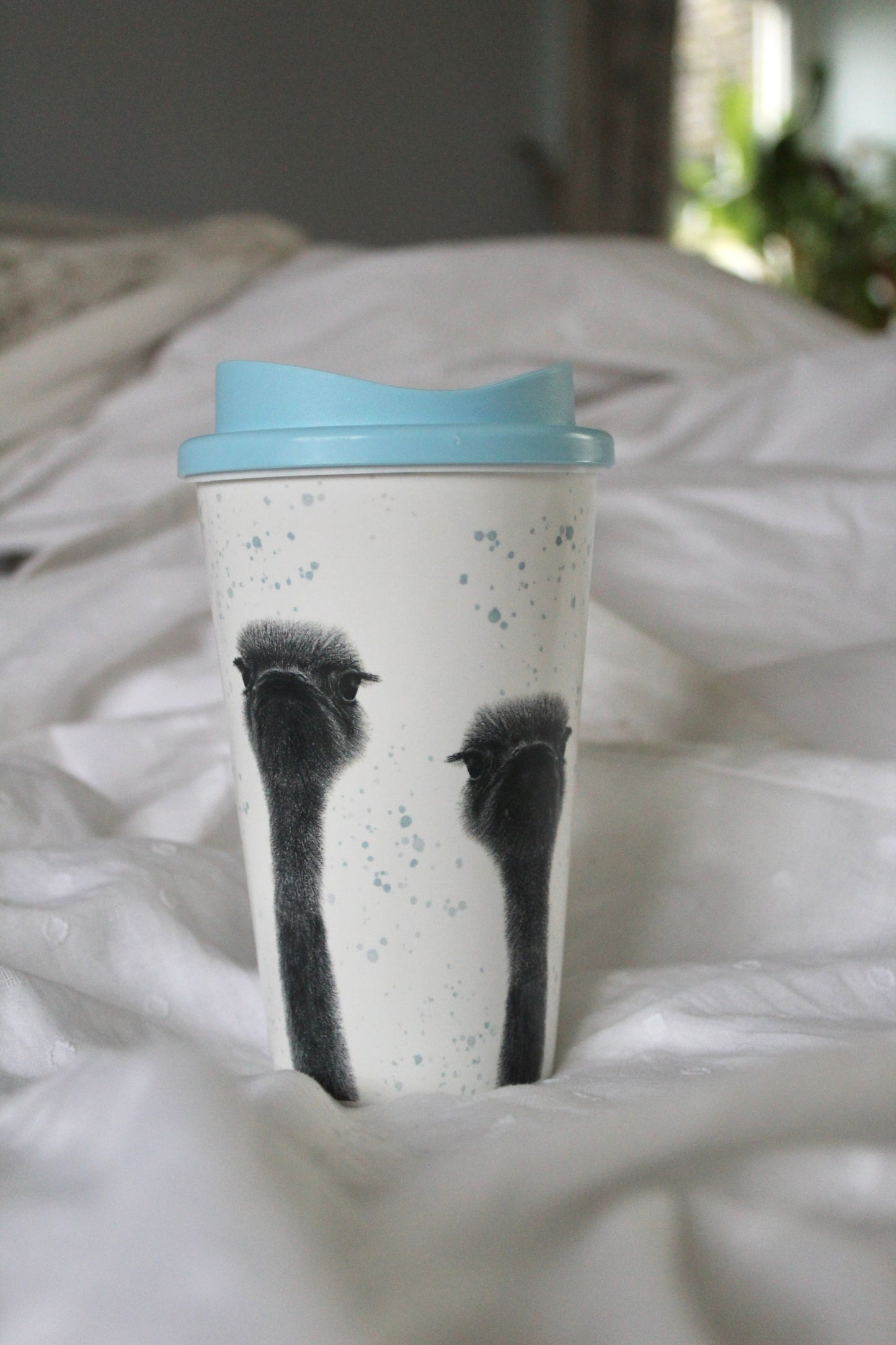 Ollie and Olive Ostrich Travel Mug