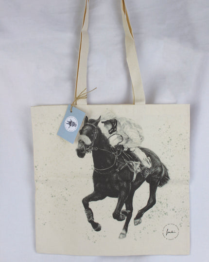 Racehorse large print tote bag