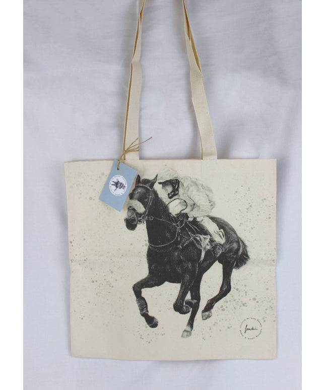 Racehorse large print tote bag