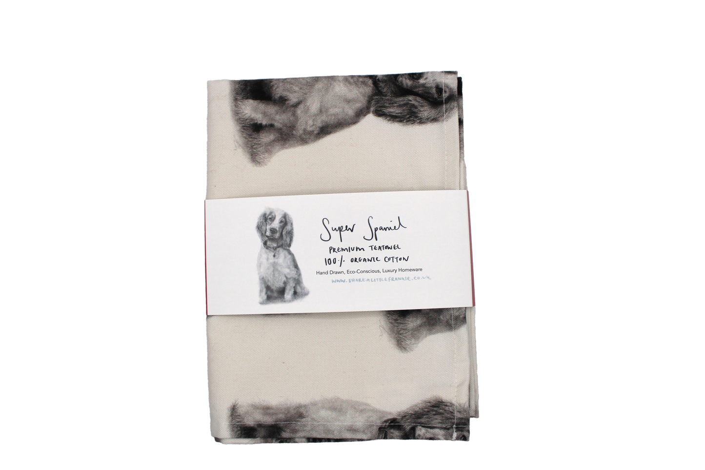 Spaniel Tea Towel 100% Organic Cotton