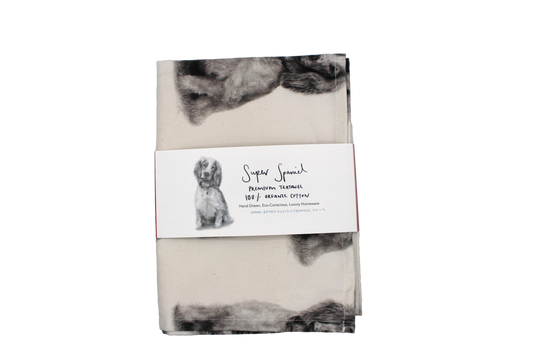 Spaniel Tea Towel 100% Organic Cotton