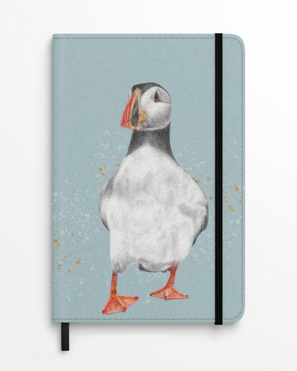 Puffin Illustration Reusable Faux Leather Notebook