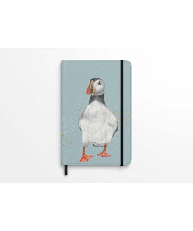 Puffin Illustration Reusable Faux Leather Notebook