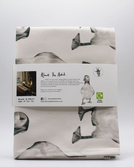 Pebbles Puffin Organic Cotton Tea Towel image 2