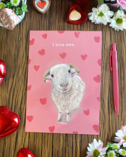'I love ewe' Cute Sheep Valentines Card image 1