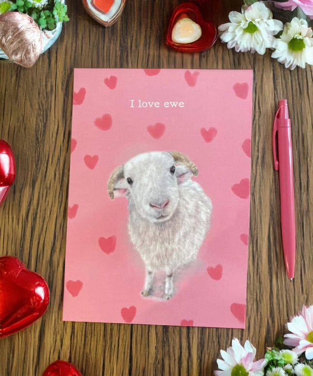 'I love ewe' Cute Sheep Valentines Card image 1