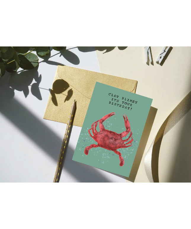 'Claw blimey it's your birthday' Cute Crab Birthday Card image 0