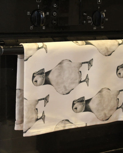 Pebbles Puffin Organic Cotton Tea Towel image 1