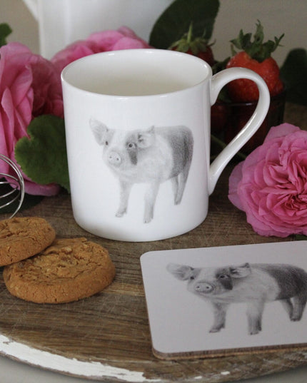Patrick Pig Illustration Fine Bone China Mug image 2