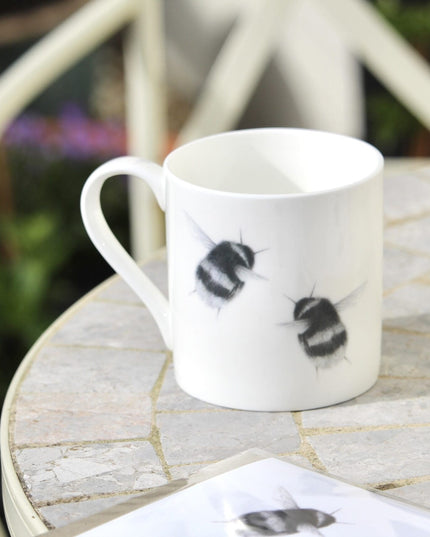 Bumble Bee Illustration Fine Bone China Mug image 0