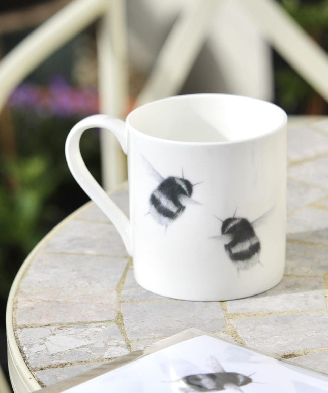 Bumble Bee Illustration Fine Bone China Mug image 0