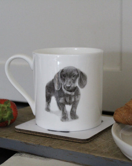 Iris Dachshund Illustration Fine Bone China Mug image 4