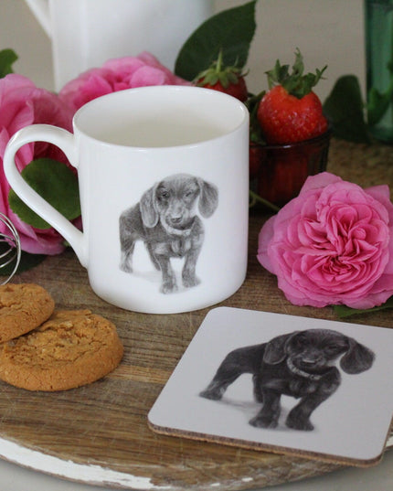 Iris Dachshund Illustration Fine Bone China Mug image 3
