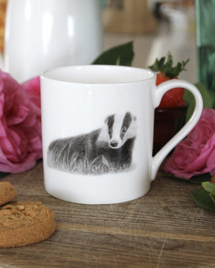 Bella Badger Illustration Fine Bone China Mug image 2
