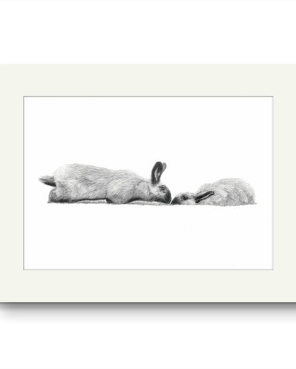 Bunnies With Love Mounted Print image 0