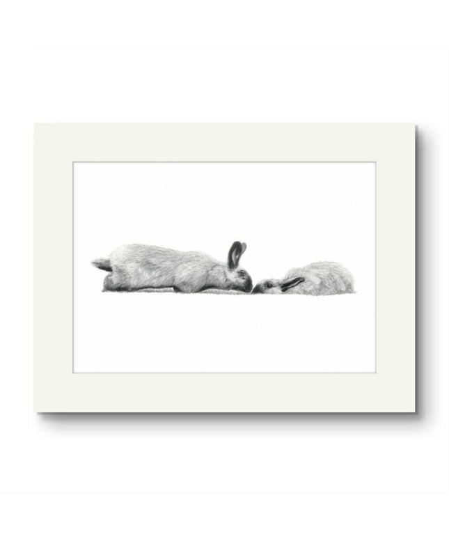 Bunnies With Love Mounted Print image 0