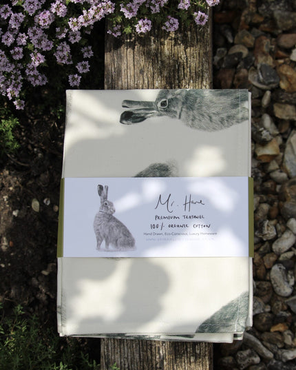 Hare Tea Towel Organic Cotton image 1
