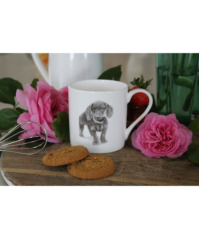 Iris Dachshund Illustration Fine Bone China Mug image 0
