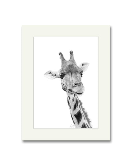 Frankie Giraffe Mounted Print image 0
