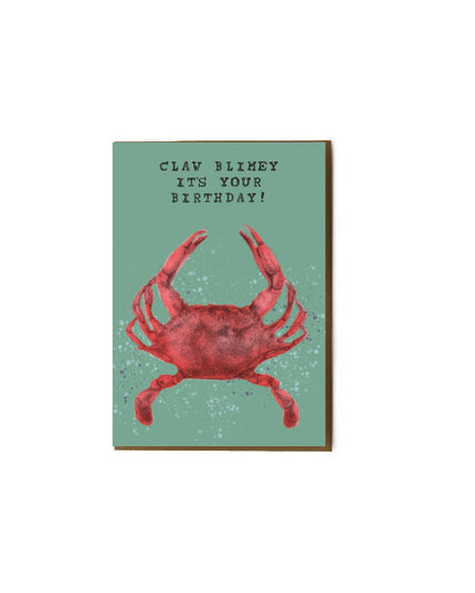 'Claw blimey it's your birthday' Cute Crab Birthday Card image 2